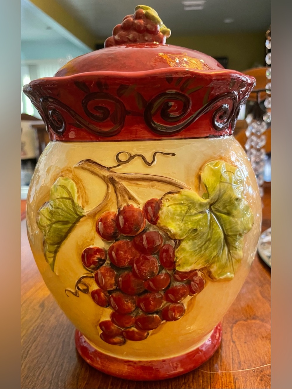 Vintage Certified International Kate M. Rastie Grapevine Canister 11”